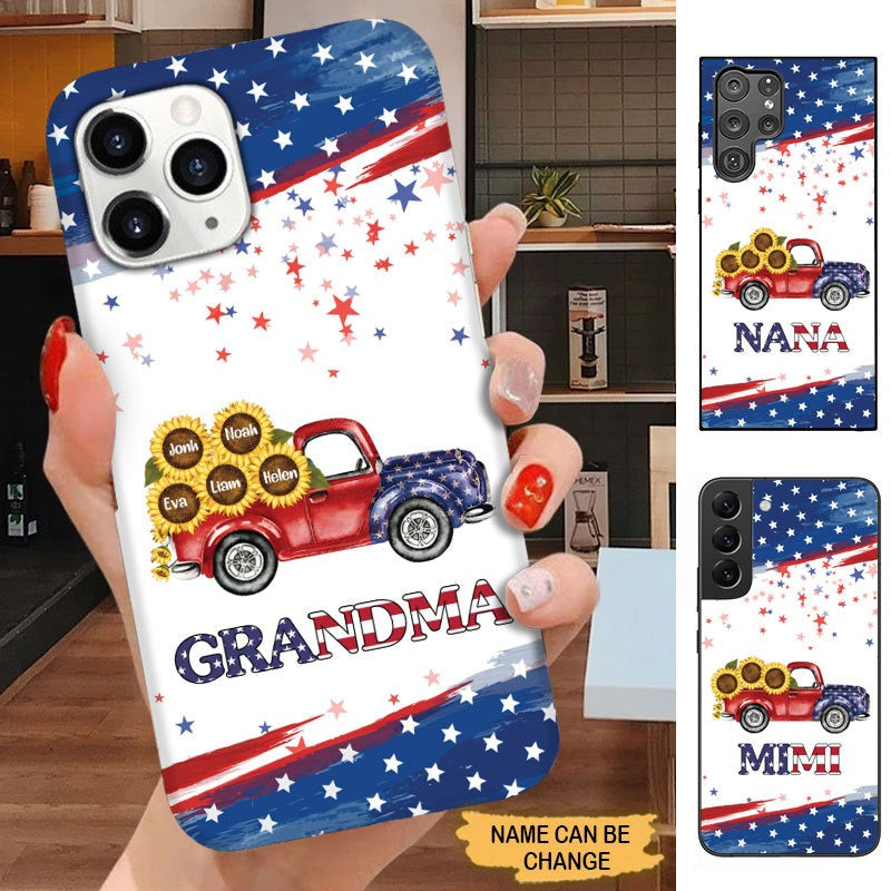 Sunflower Truck Grandma with Grandkids Personalized Phone case Phone case FUEL 