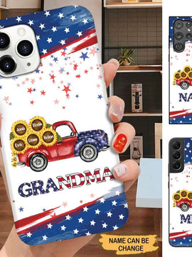 Sunflower Truck Grandma with Grandkids Personalized Phone case