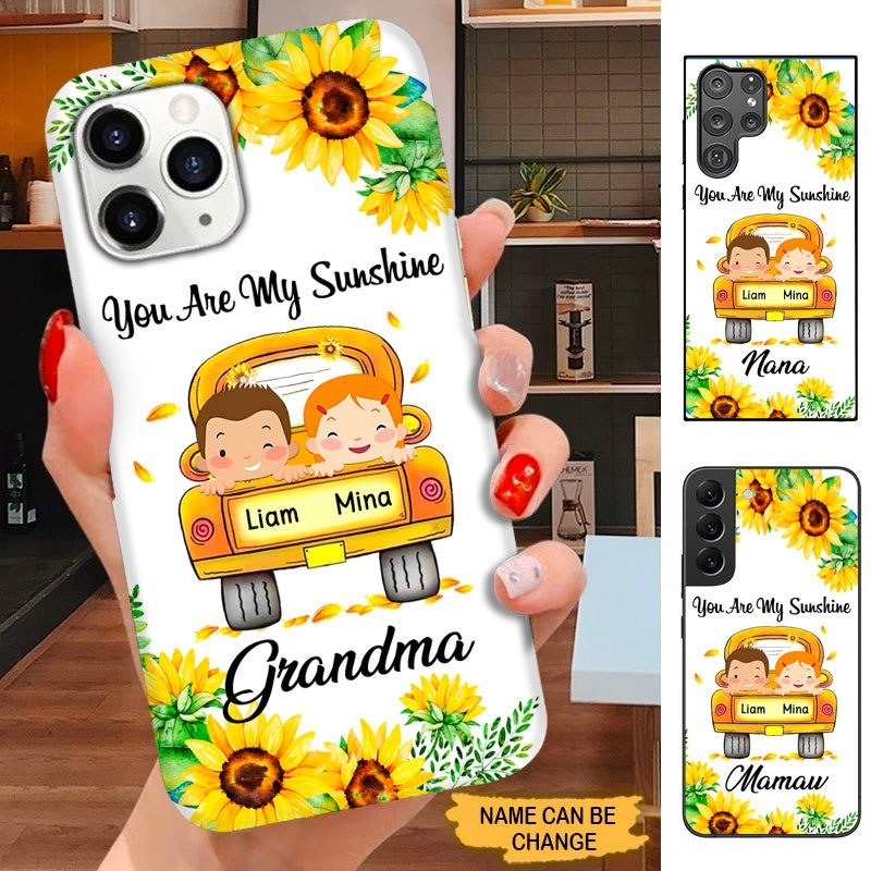 Sunflower Truck You are my sunshine Grandma Mommy Nana Personalized Phone case SC2294 Phone case ShinyCustom Phone Case 
