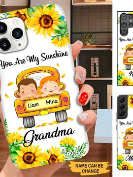 Sunflower Truck You are my sunshine Grandma Mommy Nana Personalized Phone case SC2294