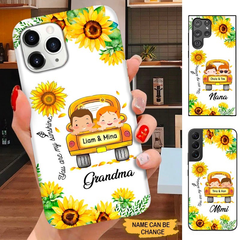Sunflower Truck You are my sunshine Grandma Nana Mommy Personalized Phone cas SC26810 Phone case ShinyCustom Phone Case 