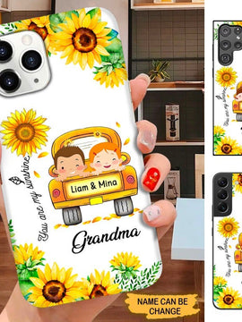 Sunflower Truck You are my sunshine Grandma Nana Mommy Personalized Phone cas SC26810