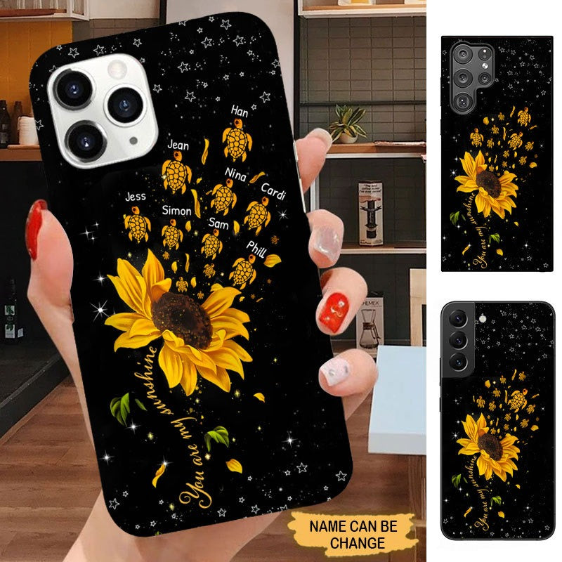 Sunflower Turtle You are my sunshine Grandma Personalized Phone case SC1566 Phone case FUEL 