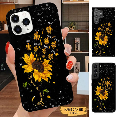 Sunflower Turtle You are my sunshine Grandma Personalized Phone case SC1566 Phone case FUEL 