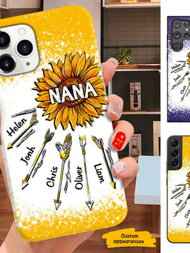 Sunflower with arrows Nana Gigi Mimi Grandma Personalized Phone Case SC253234