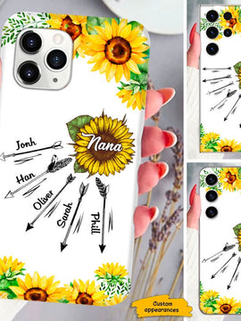 Sunflower with arrows Nana Mimi Gigi Grandma Personalized Phone Case SC283232