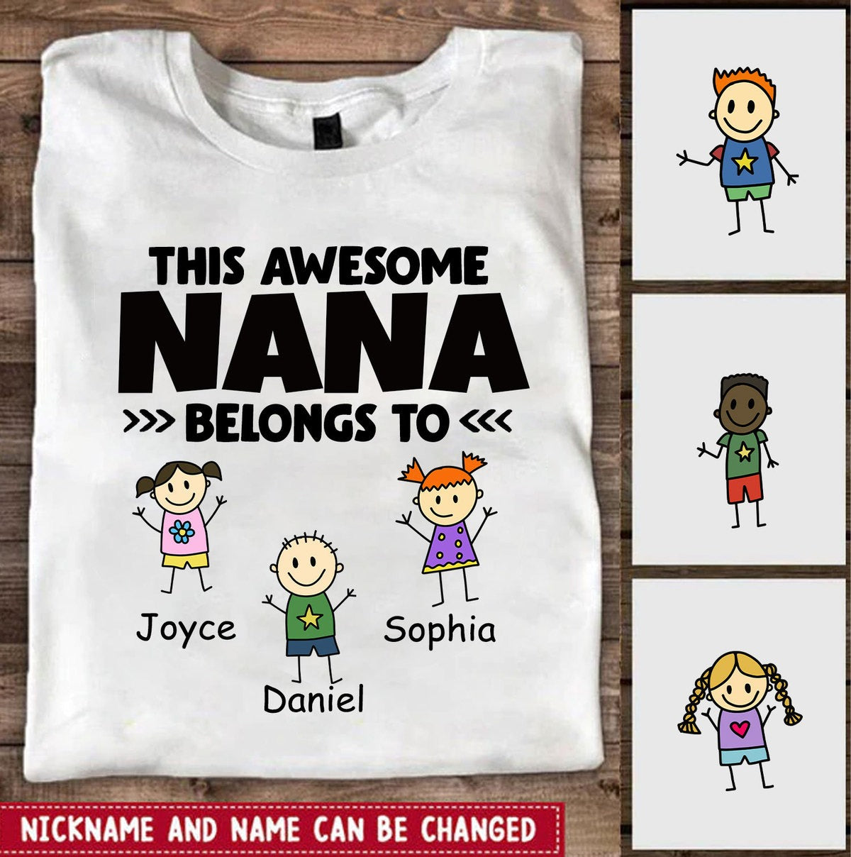 This Awesome Nana belongs to funny kids Personalized Shirt Apparel Gearment 
