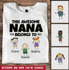This Awesome Nana belongs to funny kids Personalized Shirt Apparel Gearment