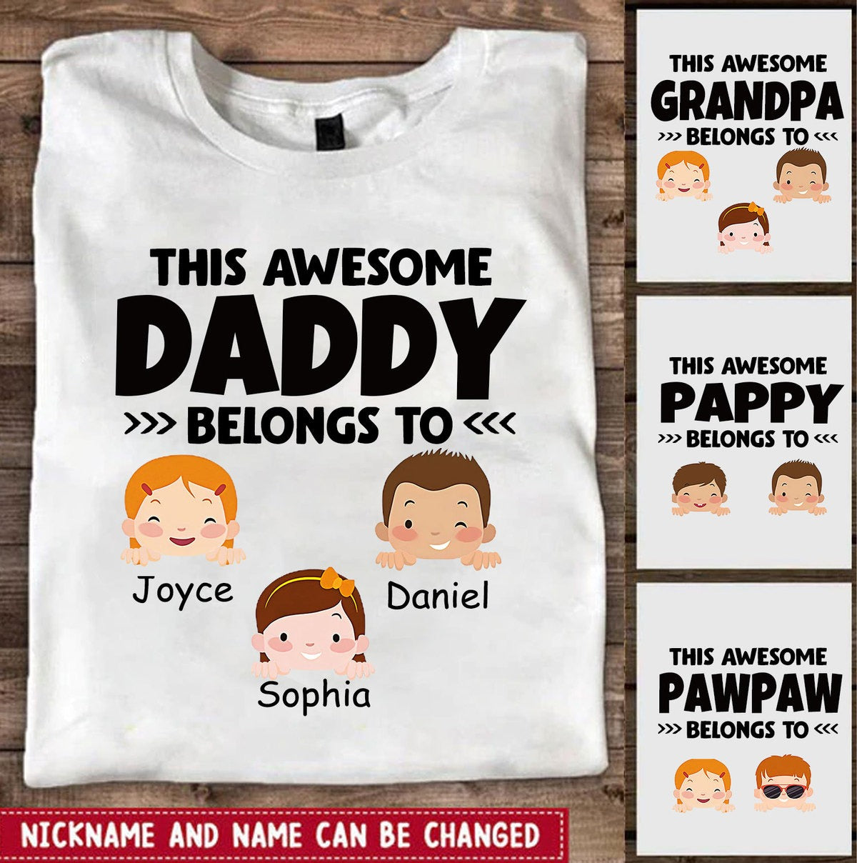 This Daddy Belongs To Cute Kid Face Personalized Shirt T-Shirt Gearment 