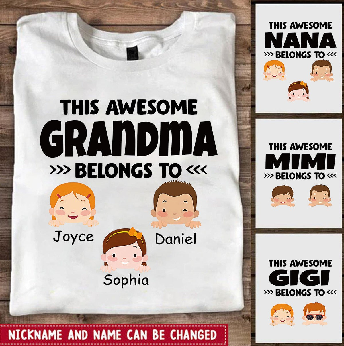 This Grandma Belong To Cute Kids Face Personalized Shirt Apparel Gearment 