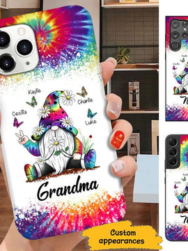 Tie Dye Daisy Gnome Butterfly Grandma Nana Mommy Auntie Personalized Phone Case SC2993