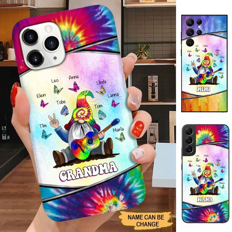 Tie dye Gnome Butterflies Grandma Mommy Auntie Personalized Phone case SCMAY2201 Phone case FUEL 