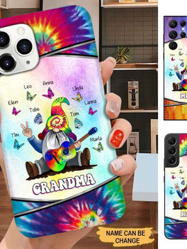 Tie dye Gnome Butterflies Grandma Mommy Auntie Personalized Phone case SCMAY2201