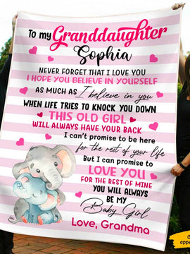 To My Granddaughter Love from Grandma Nana Mimi Personalized Blanket SC261214