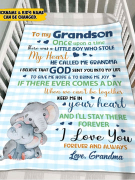 To My Grandson Gift from Grandma Personalized Blanket SC2765