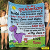 To My Grandson, Granddaughter Dinosaur Gift from Grandma Personalized Blanket SC2762 Fleece Blanket Dreamship 