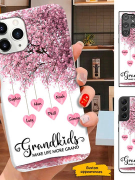 Tree Hearts Grandkids make life more grand Mom Nana Mimi Grandma Personalized Phone case SC291237