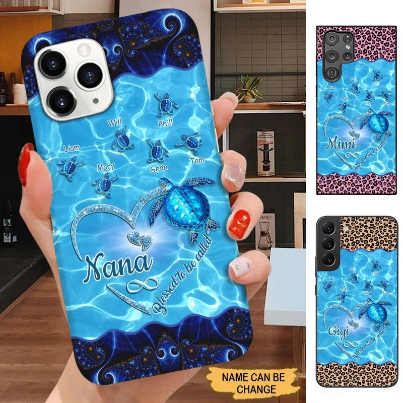 Turtle Blessed To be called Nana Gigi Mimi Grandma Phone case SC22810 Phone case ShinyCustom Phone Case 