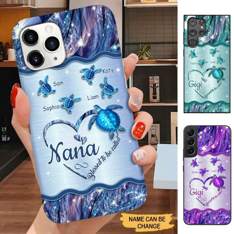 Turtle Blessed To be called Nana Mimi Gigi Grandma Personalized Phone case SC2686 Phone case ShinyCustom Phone Case 