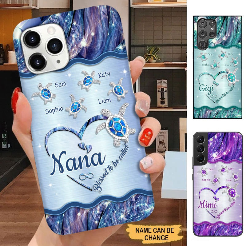 Turtle Blessed To be called Nana Mimi Gigi Grandma Personalized Phone case SC2687 Phone case ShinyCustom Phone Case 