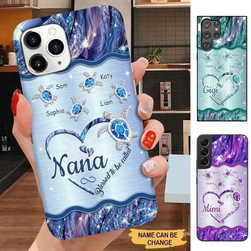 Turtle Blessed To be called Nana Mimi Gigi Grandma Personalized Phone case SC2687 Phone case ShinyCustom Phone Case 
