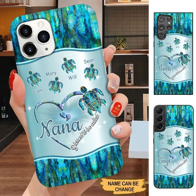Turtle Blessed to be Called Nana Gigi Mimi Grandma Personalized phone case SC7191 Phone case FUEL 