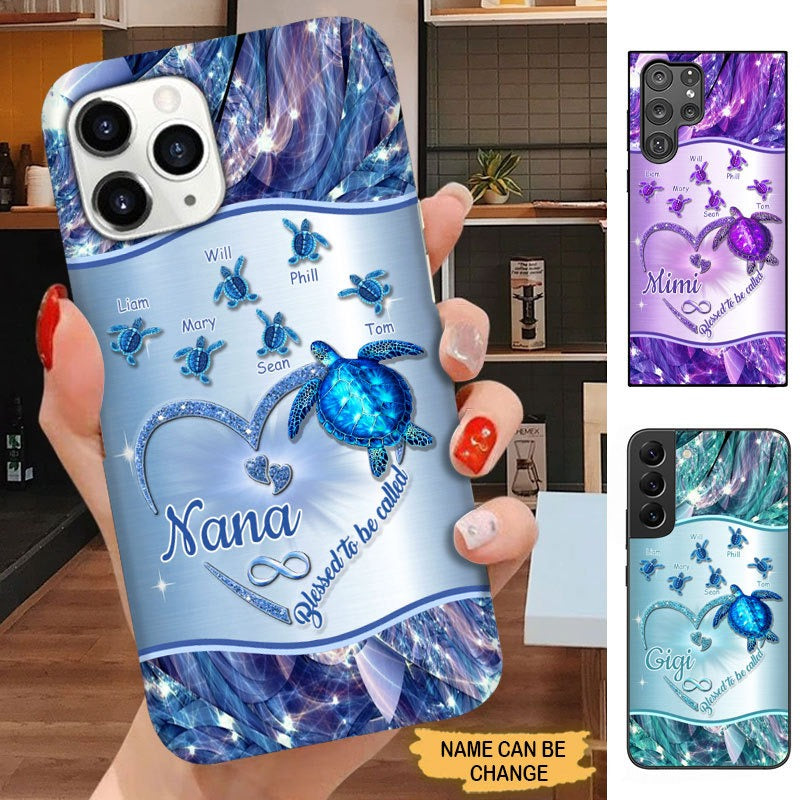 Turtle Blessed to be called Nana Mimi Gigi Grandma Personalized Phone case SC12714 Phone case FUEL