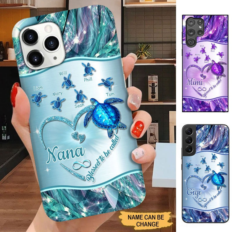 Turtle Blessed to be called Nana Mimi Gigi Grandma Personalized Phone case SC12716 Phone case FUEL 
