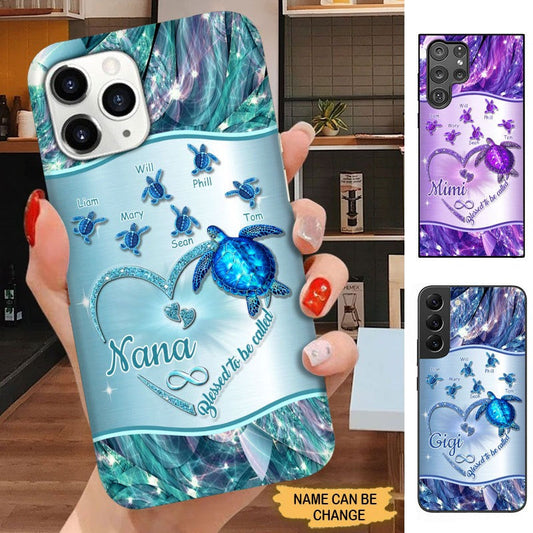 Turtle Blessed to be called Nana Mimi Gigi Grandma Personalized Phone case SC12716 Phone case FUEL 