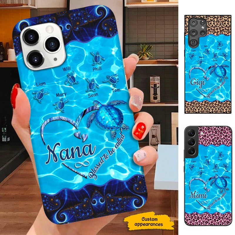 Turtle Blessed To Be Called Nana Mimi Gigi Grandma Personalized Phone Case SC261232