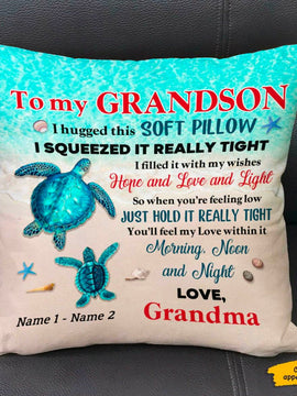 Turtle Gift from Grandma Nana Mimi to Grandson Personalized Pillow SC213231