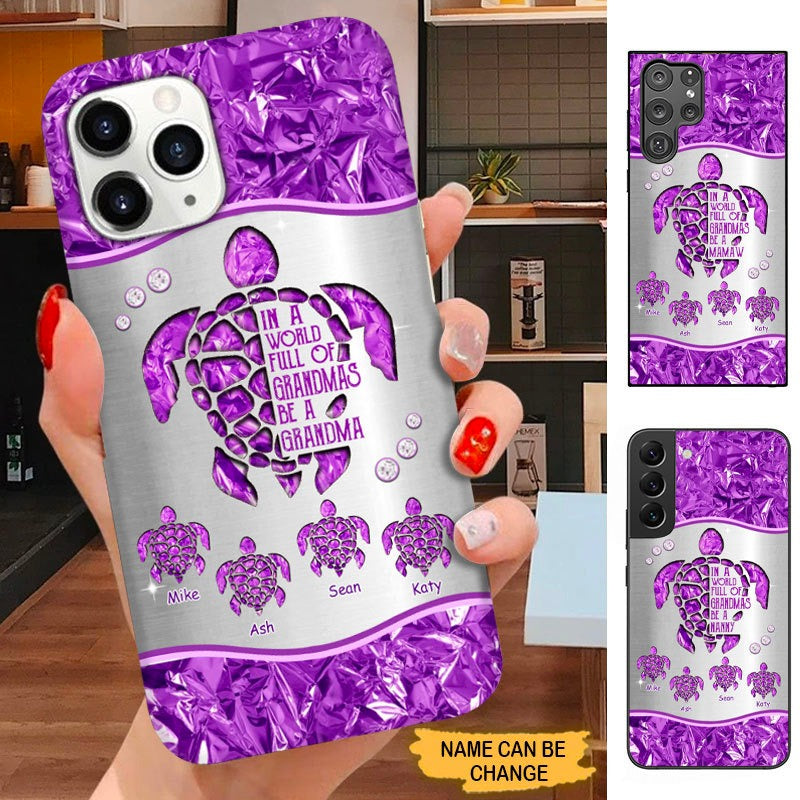 Turtle Grandma Nana Mimi MOM Personalized Phone case SC3187 Phone case ShinyCustom Phone Case 