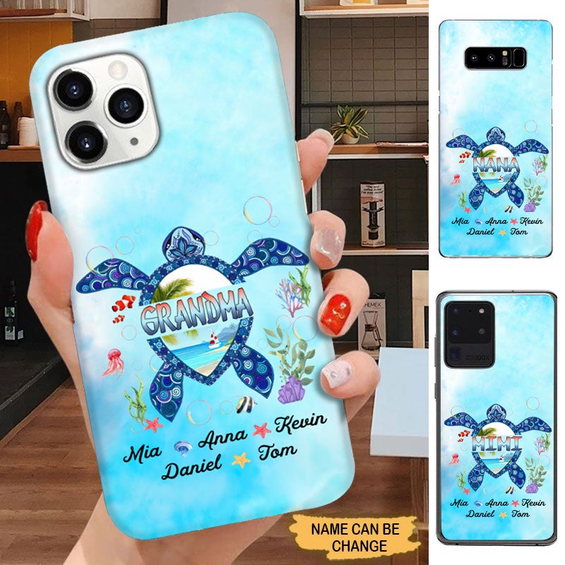 Turtle Grandma with Grandkids Personalized Phone Case Phone case FUEL