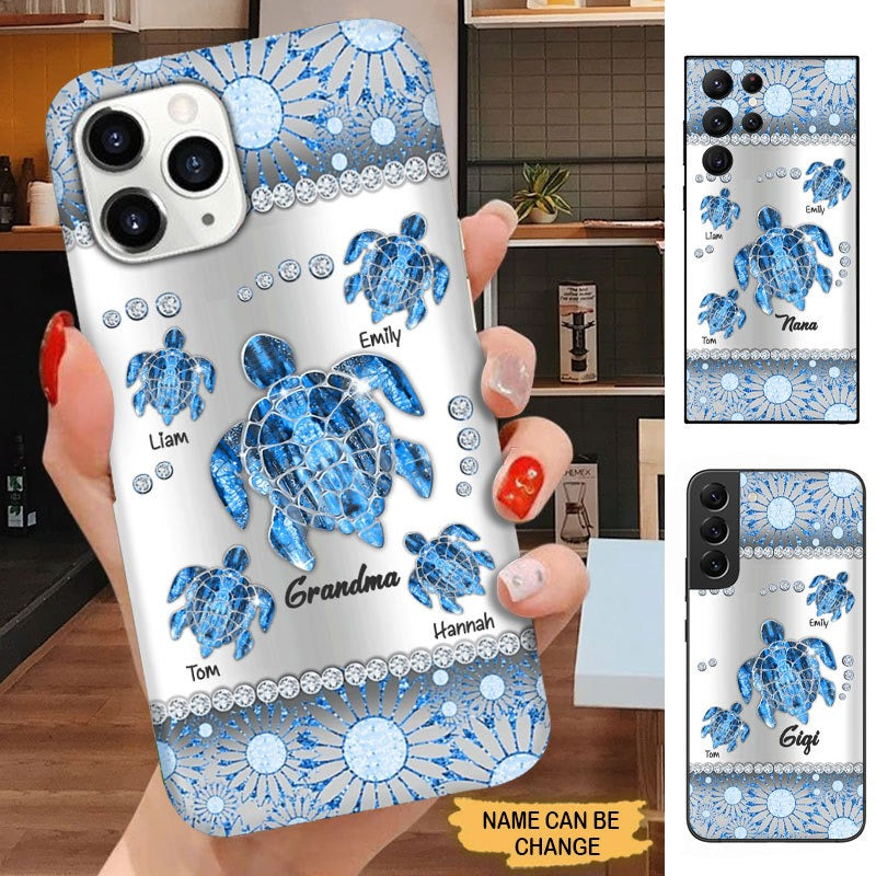 Turtle Grandma with Grandkids Personalized Phone case Phone case FUEL 