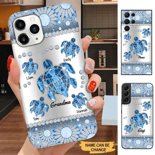 Turtle Grandma with Grandkids Personalized Phone case Phone case FUEL 