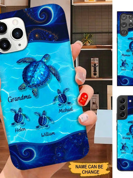 Turtle Grandma with grandkids Nana Mommy Personalized Phone case SC51010