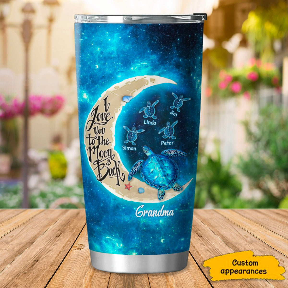 Turtle I Love You To The Moon and Back Nana Mimi Grandma Personalized Tumbler SC273233