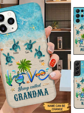 Turtle Love Being Called Grandma Mommy Auntie Personalized Phone Case