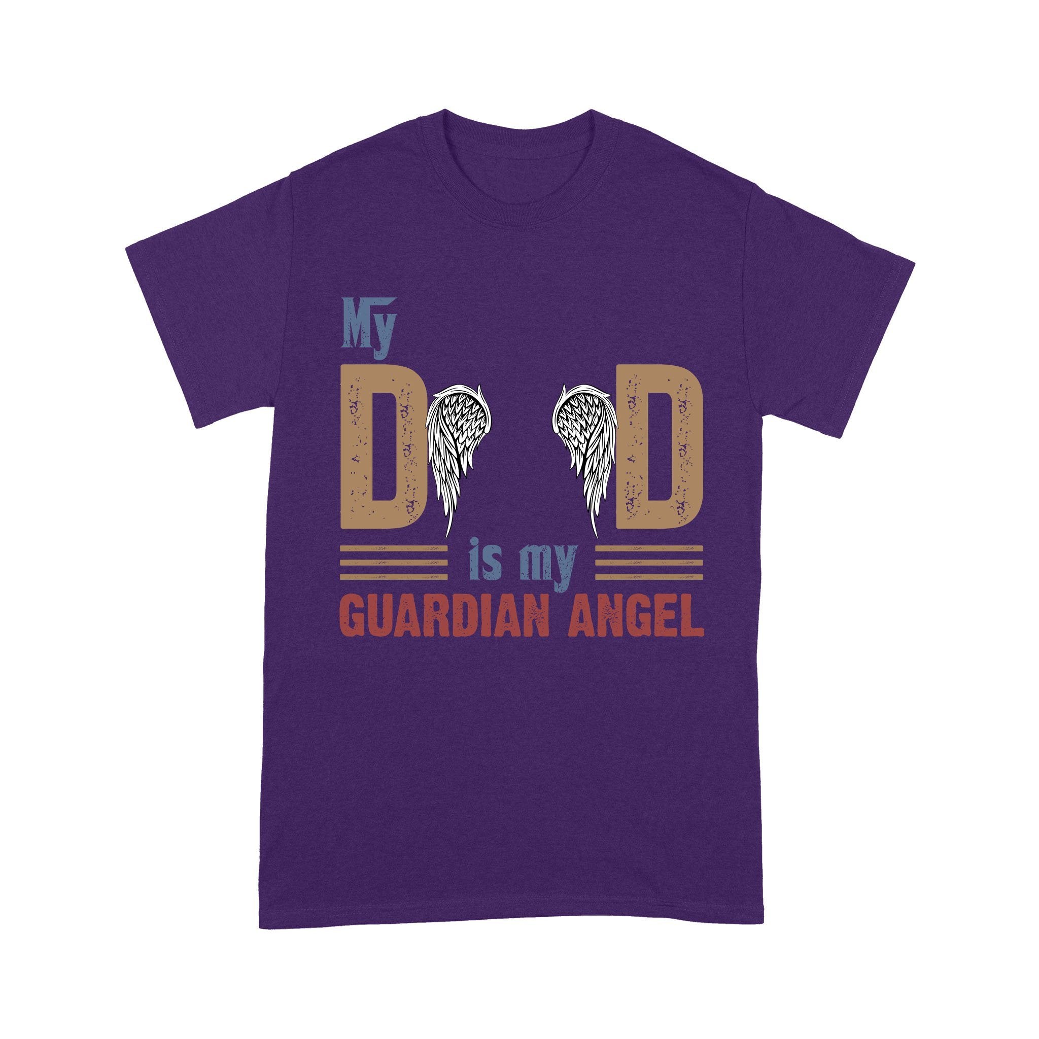Customized My Dad Is My Guardian Angel T-Shirt PM05JUN21CT2 Dreamship S Purple 