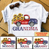Personalized Grandma, Nana Red Truck Sunflower Kids tshirt PM17JUN21CT1 Dreamship S White
