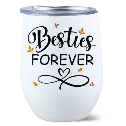 Doll Girls Standing Besties Forever Fall Season Personalized Wine Tumbler