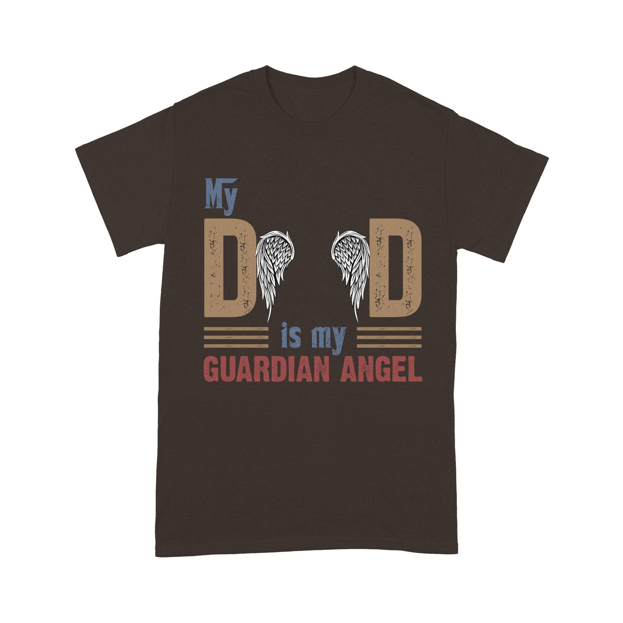 Customized My Dad Is My Guardian Angel T-Shirt PM05JUN21CT2 Dreamship S Brown 