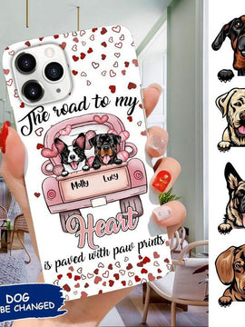 The Road To my heart is paved with paw prints Personalized Dog & Cat  Phone case DHL-24TQ009