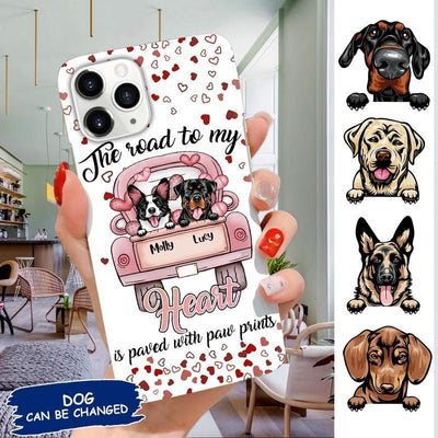 Personalized Dog & Cat The Road To my heart is paved with paw prints Phone case DHL-24TQ009 Phonecase FUEL