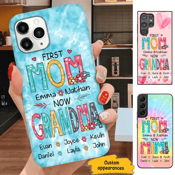 First MOM now GRANDMA Mommy, Nana, Auntie Personalized phone case SC71