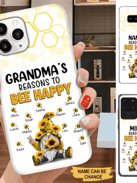 Gnome Grandma's Reasons to be Happy Mommy Auntie Personalized Phone Case