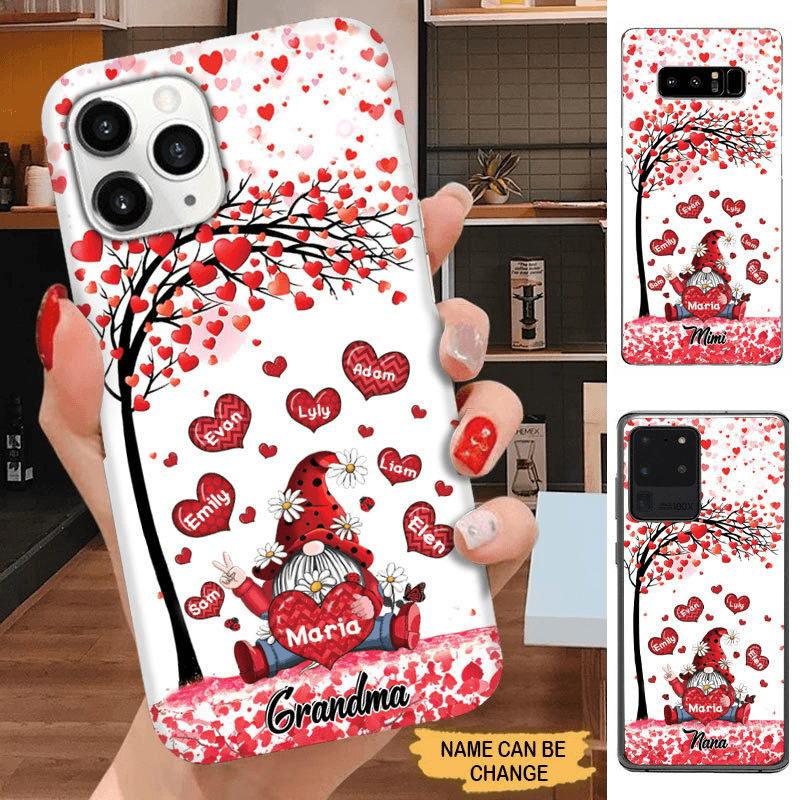 Gnome Heart Tree Grandma with Grandkids Personalized Phone Case Phone case FUEL 