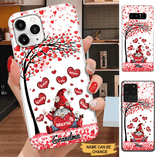 Gnome Heart Tree Grandma with Grandkids Personalized Phone Case Phone case FUEL 
