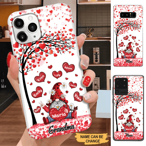 Gnome Heart Tree Grandma with Grandkids Personalized Phone Case Phone case FUEL 
