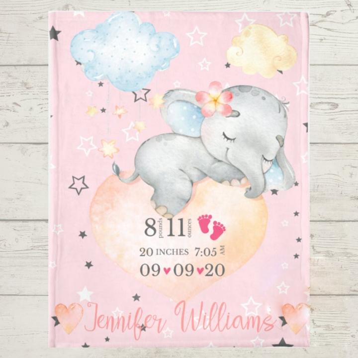 Baby Blanket, Personalized Blanket Elephant, Cute Elephant Blanket, Blanket for Baby Blanket Dreamship SMALL FLEECE BLANKET - 30 X 40 